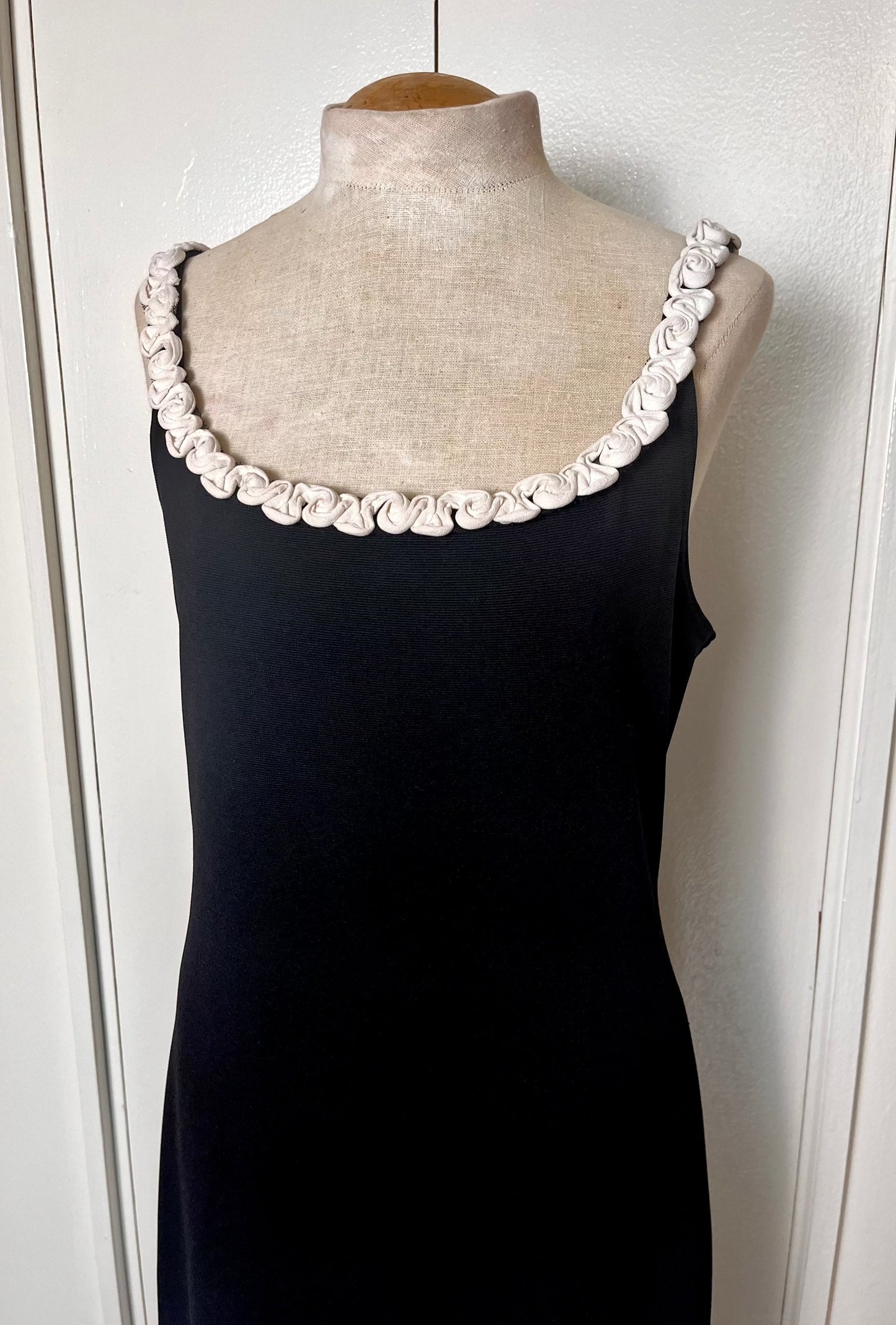 Vintage 1990's "All That Jazz" Black & White Rosette Dress