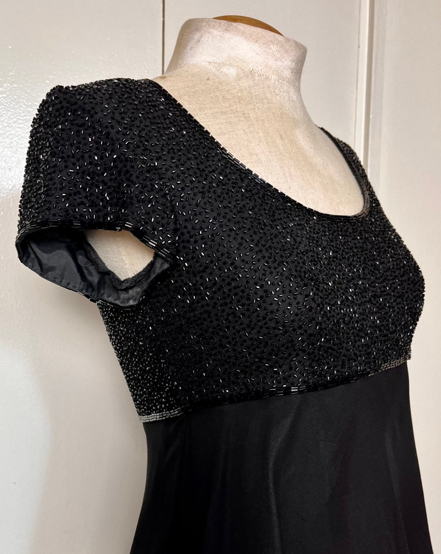 Vintage 1990's "Bieff Basix for David York" Black Sequin Mini Dress