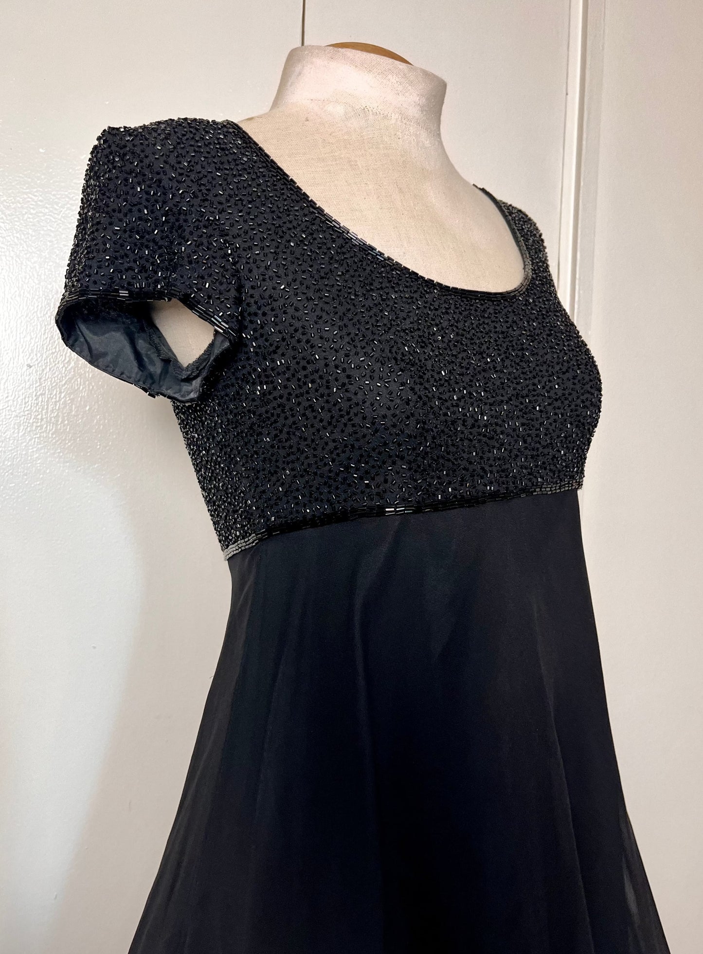 Vintage 1990's "Bieff Basix for David York" Black Sequin Mini Dress