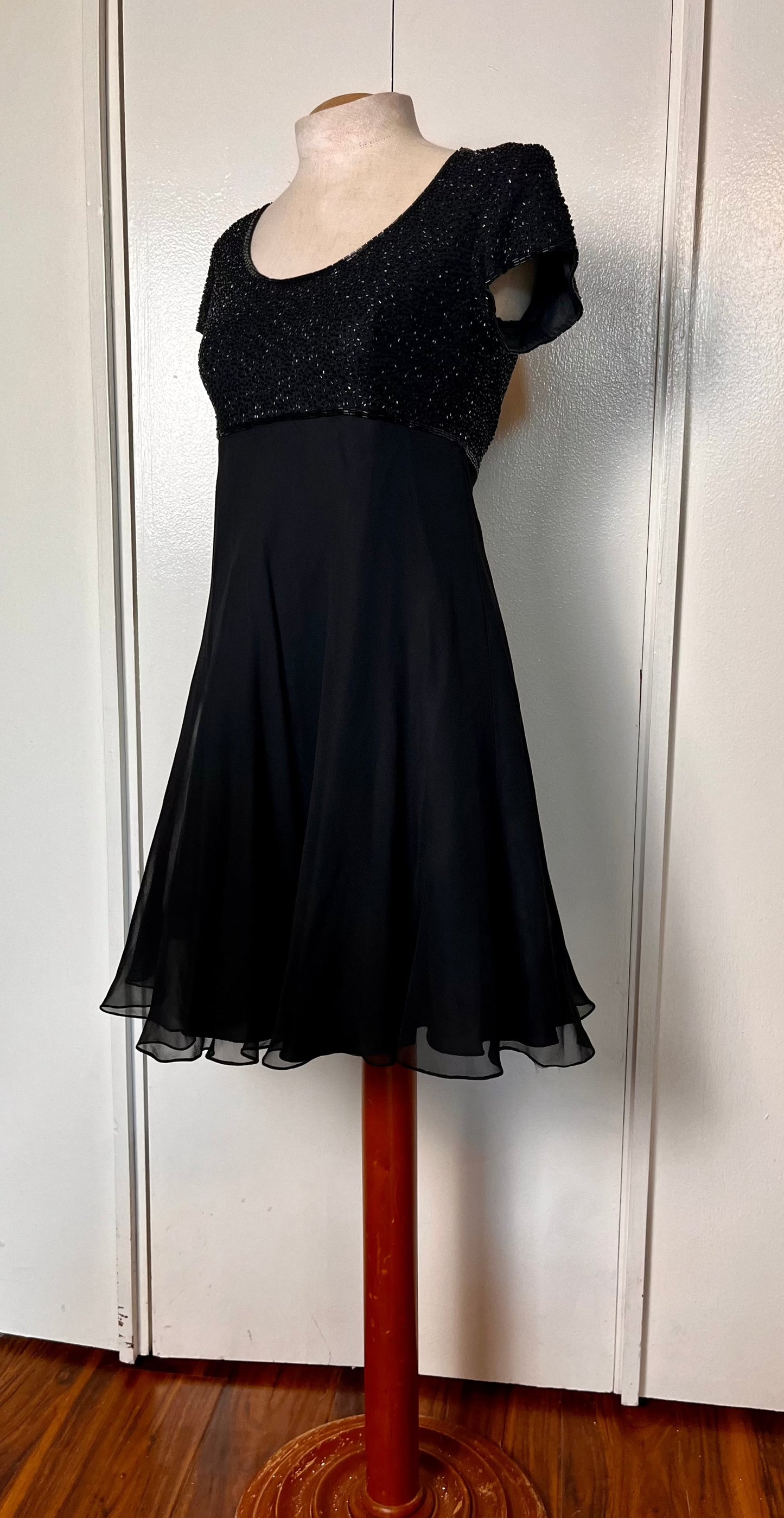 Vintage 1990's "Bieff Basix for David York" Black Sequin Mini Dress