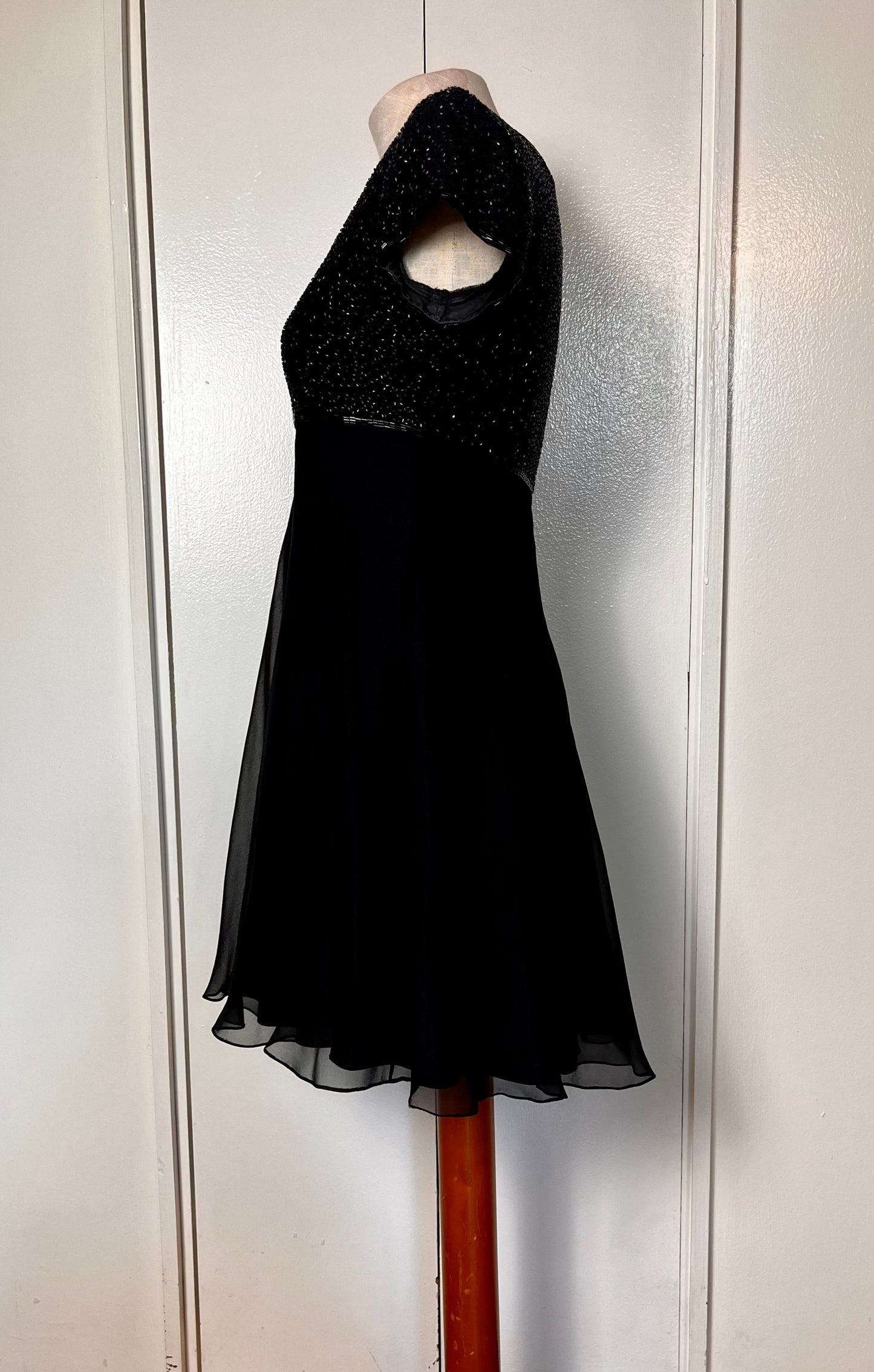 Vintage 1990's "Bieff Basix for David York" Black Sequin Mini Dress