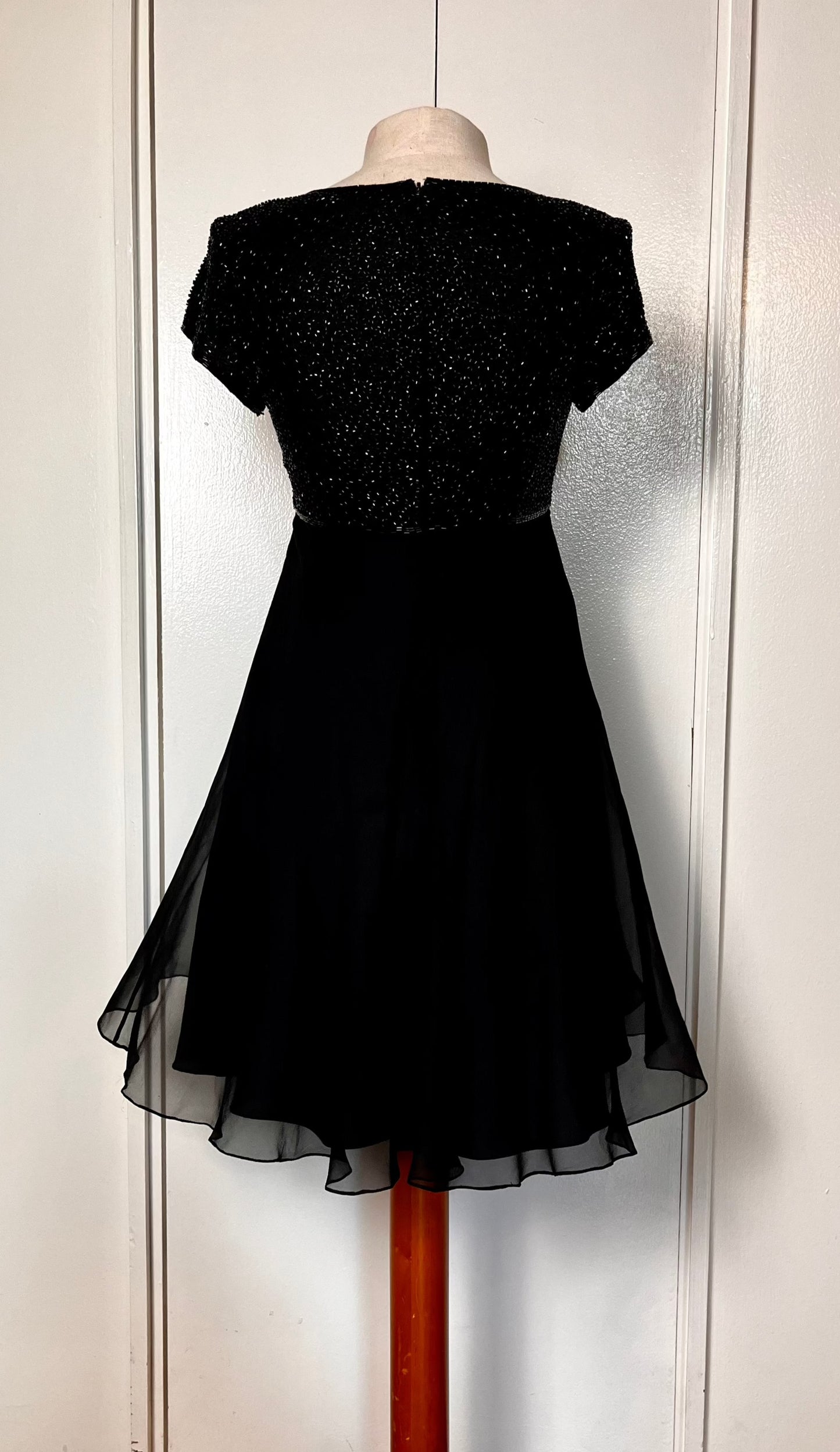 Vintage 1990's "Bieff Basix for David York" Black Sequin Mini Dress