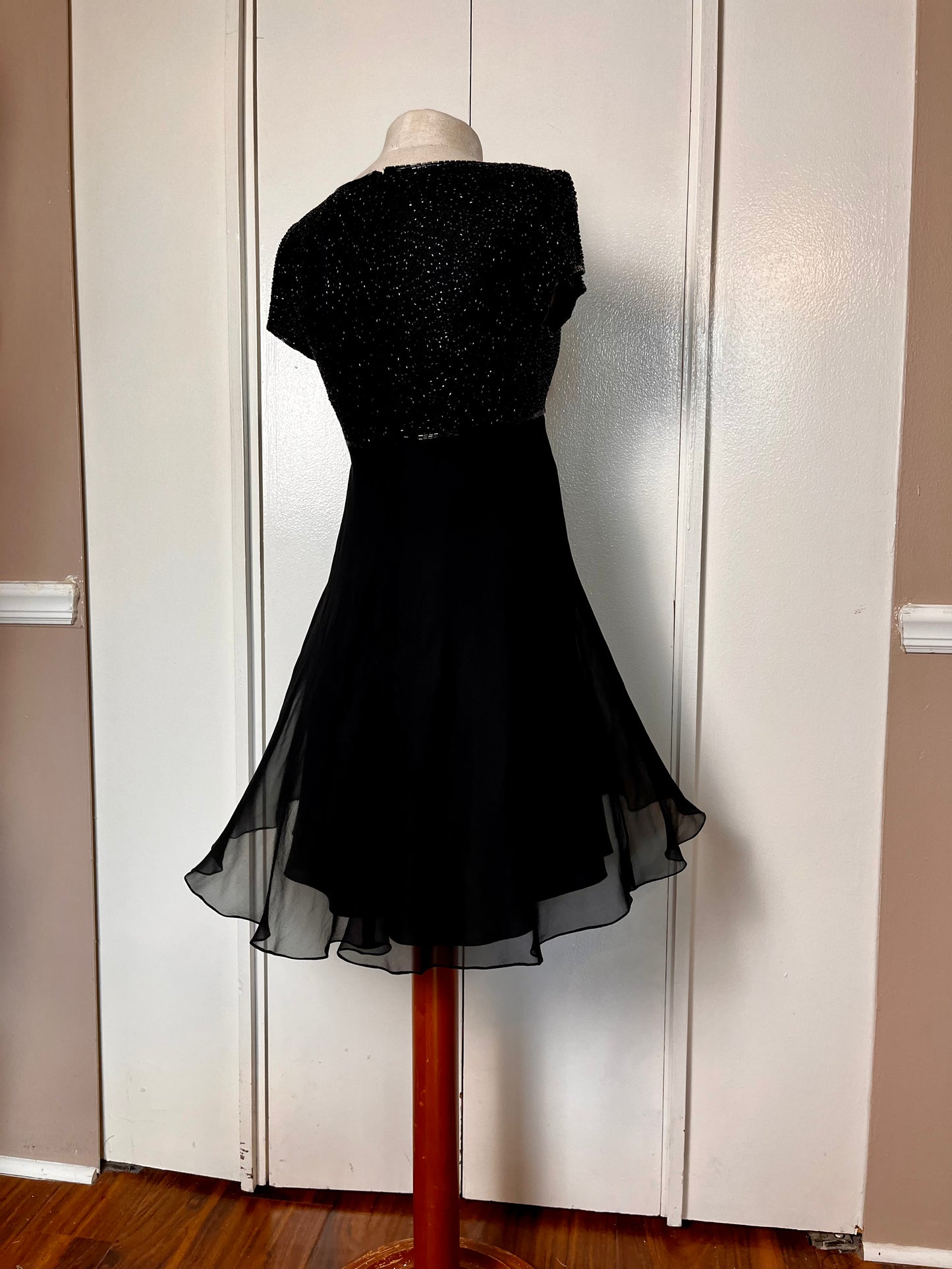 Vintage 1990's "Bieff Basix for David York" Black Sequin Mini Dress