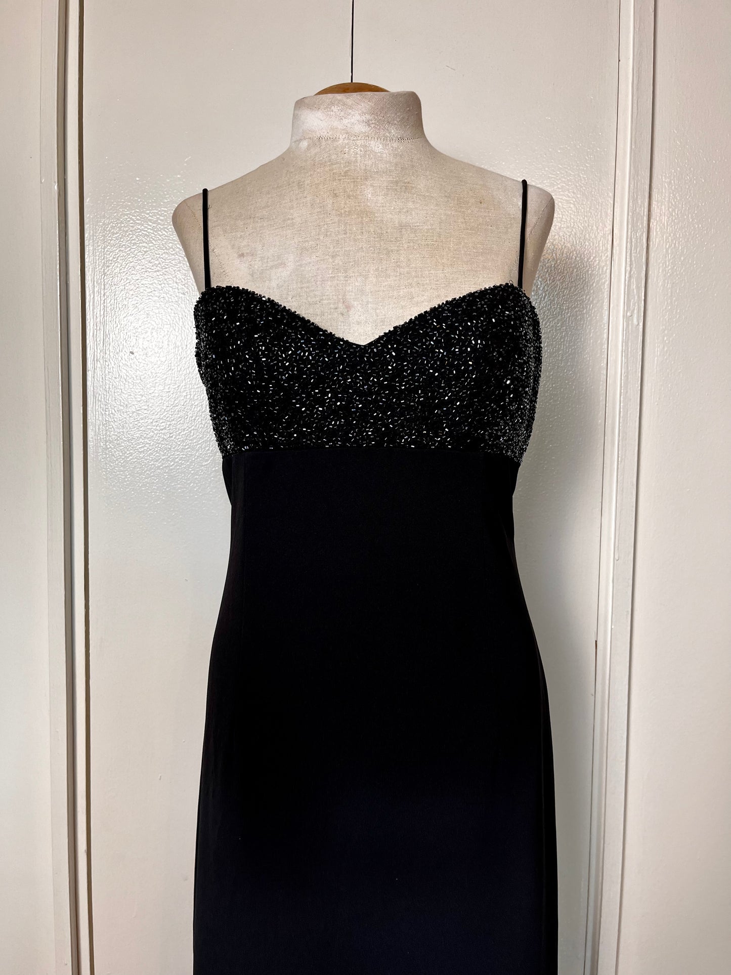 Vintage 1990's "Bieff Basix for David York" Black Sequin Mini Dress