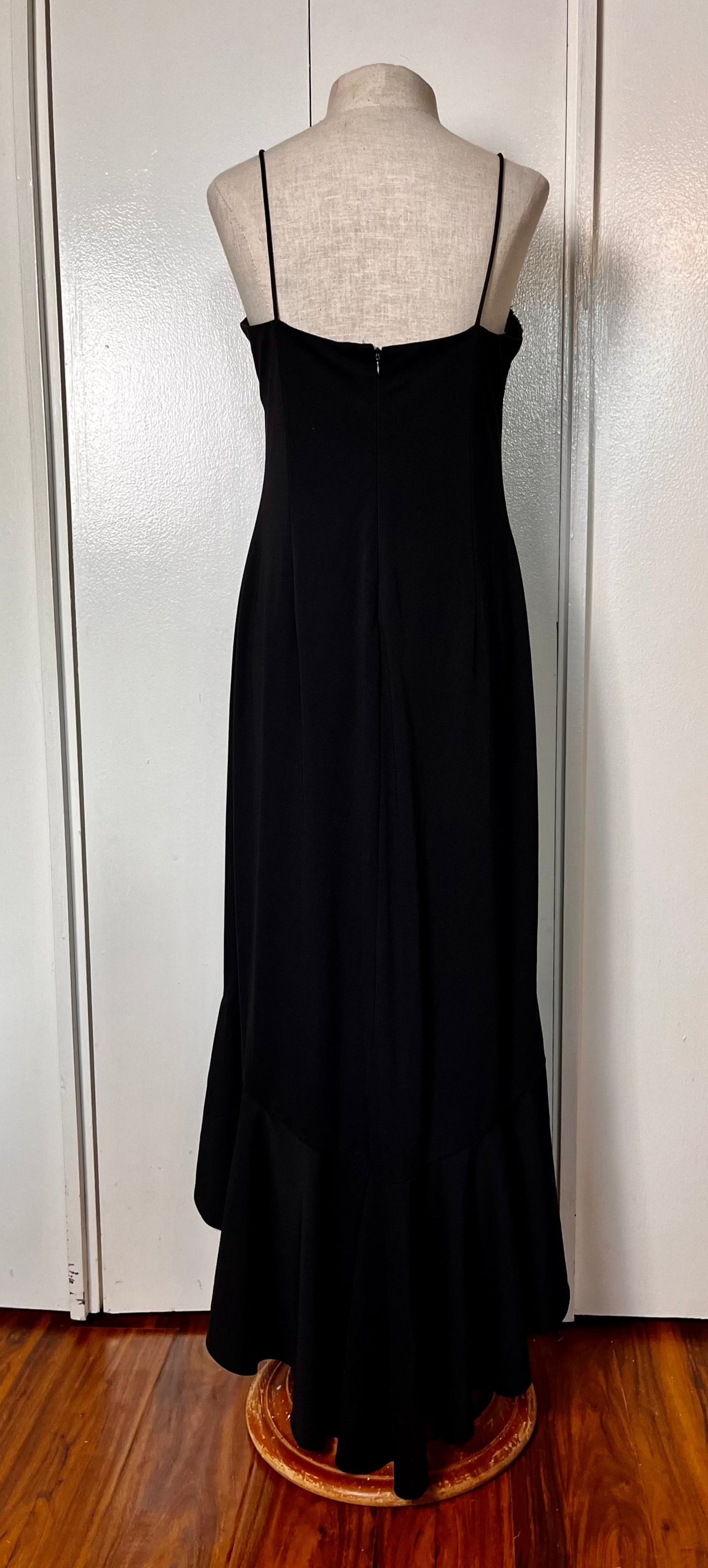 Vintage 1990's Black Sequin Fishtail Maxi Dress