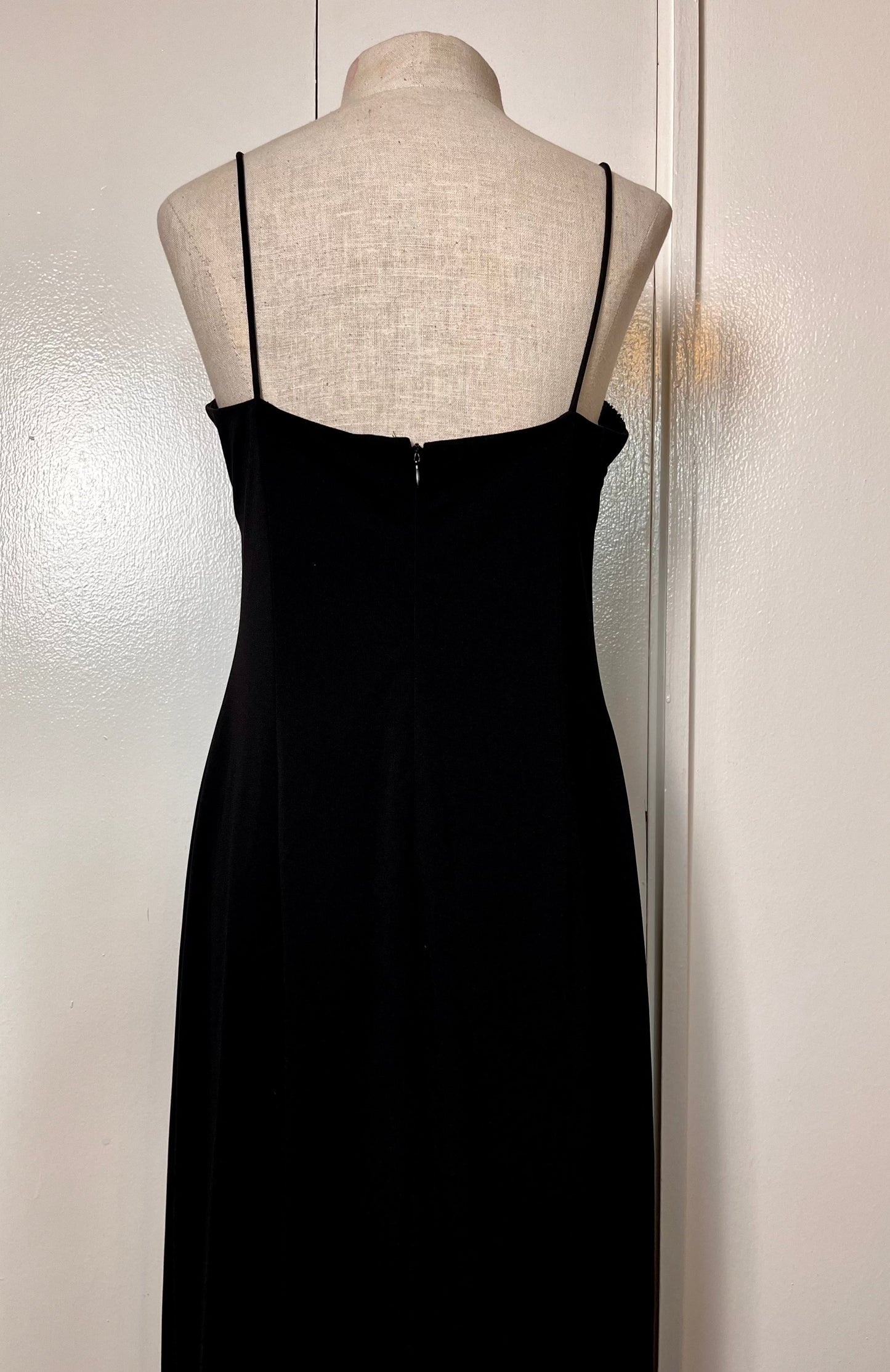 Vintage 1990's Black Sequin Fishtail Maxi Dress