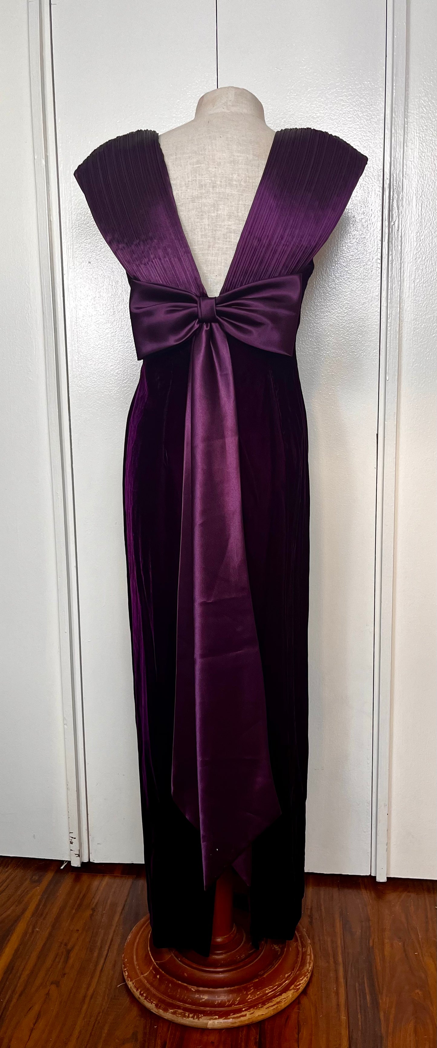 Vintage 1990's "Jordan" Purple Velvet Evening Gown