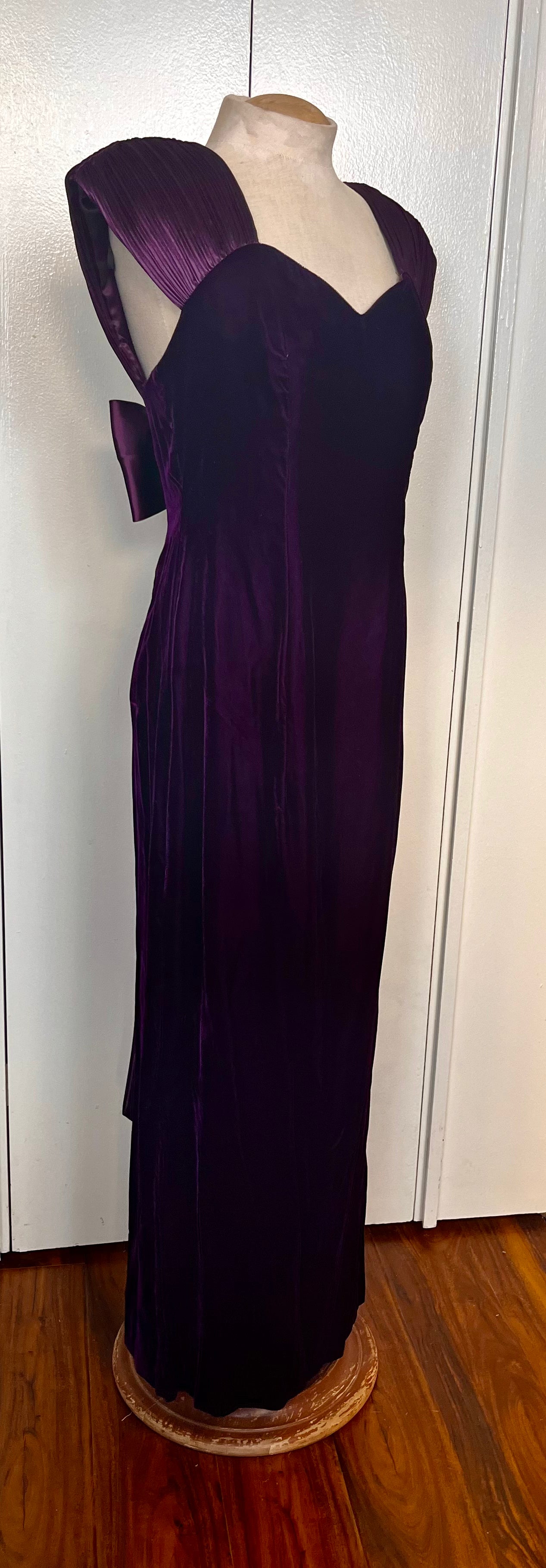 Vintage 1990's "Jordan" Purple Velvet Evening Gown