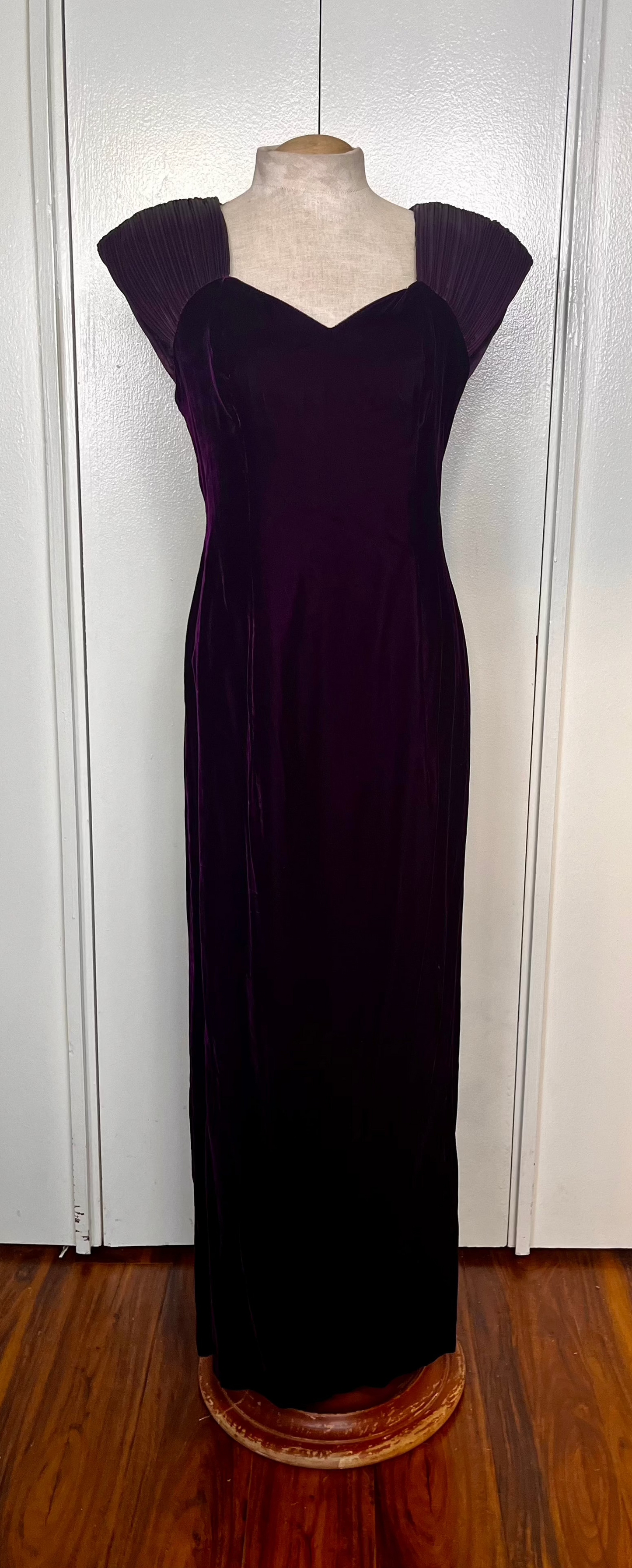 Vintage 1990's "Jordan" Purple Velvet Evening Gown