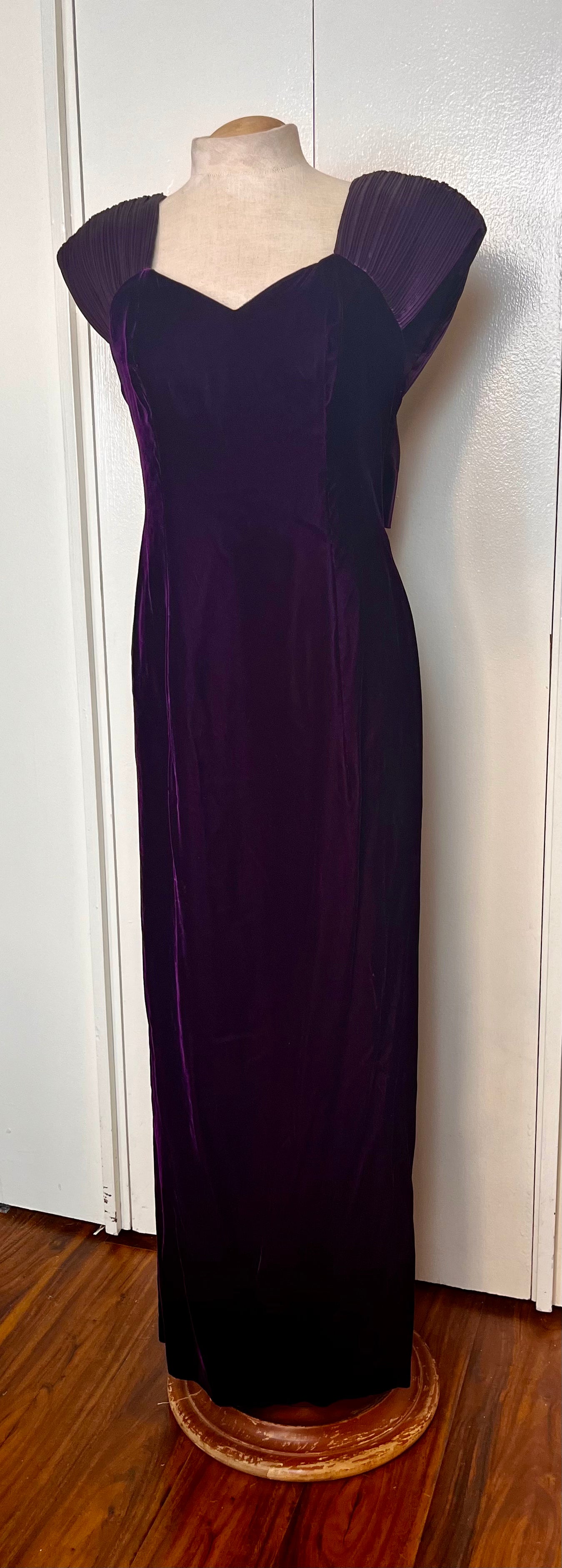 Vintage 1990's "Jordan" Purple Velvet Evening Gown