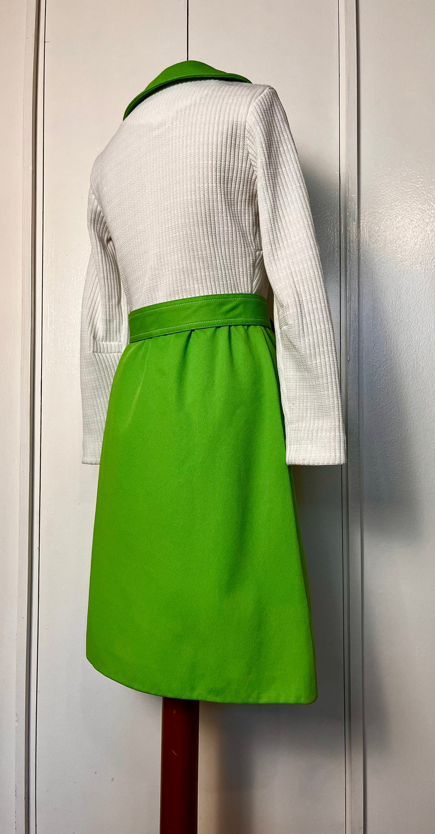 Vintage 1970's "Toni Todd" Green/White Mini-Dress