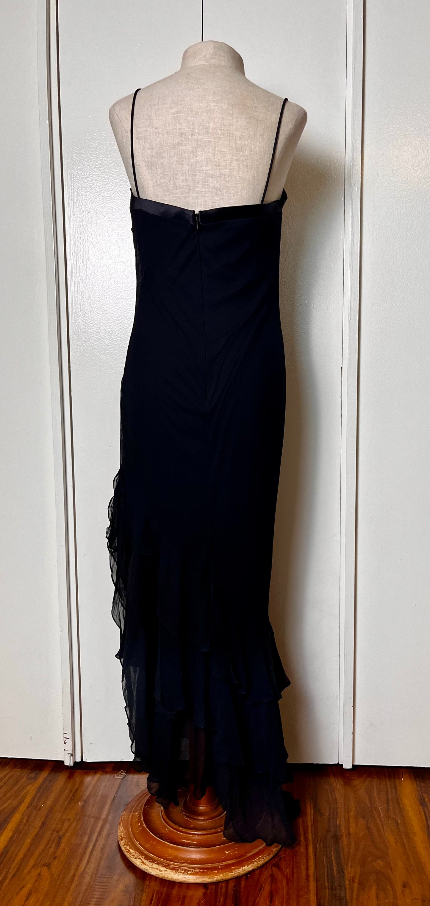 Vintage 1990's "Niki" Black/Sequin Bias Cut Silk Dress