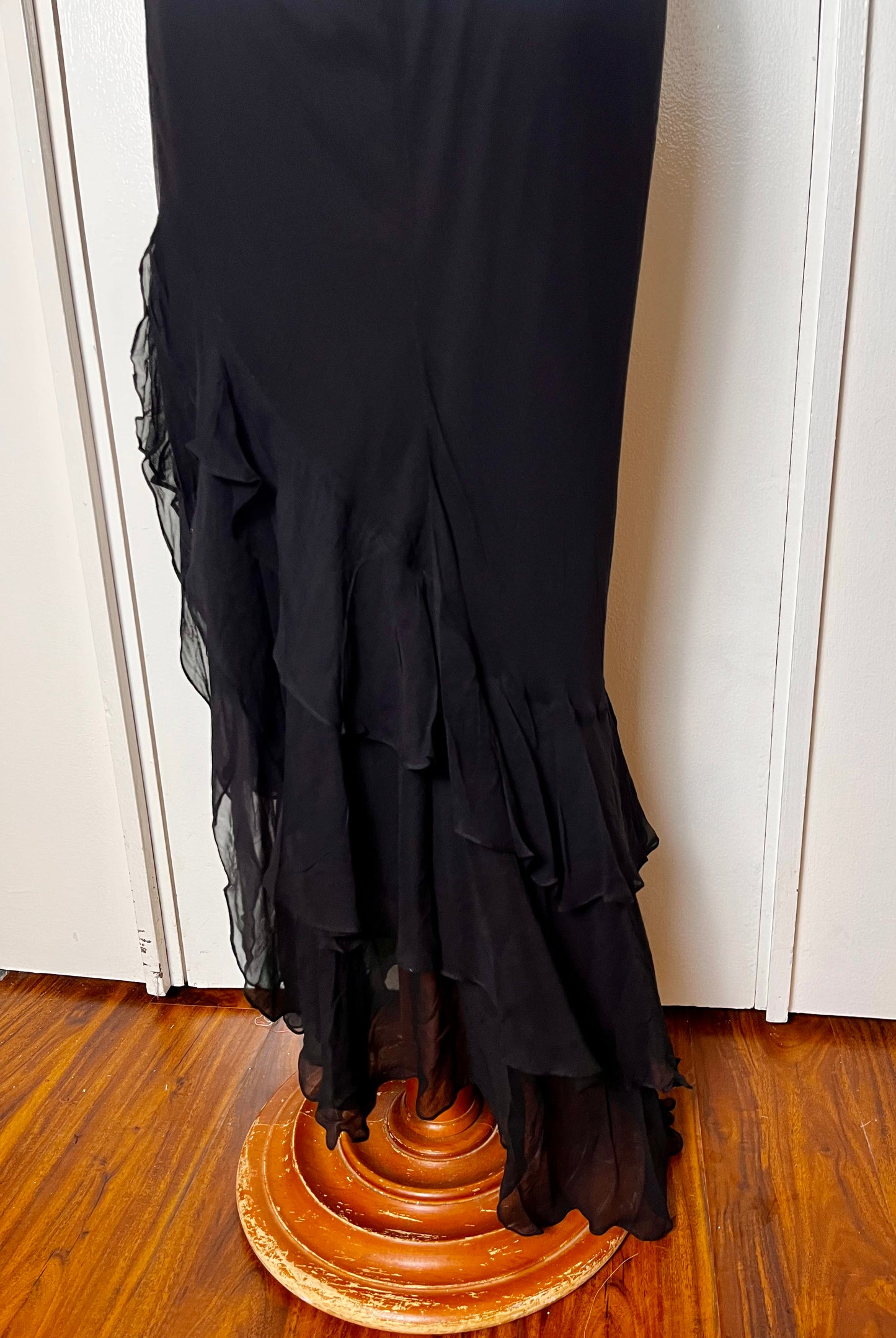 Vintage 1990's "Niki" Black/Sequin Bias Cut Silk Dress