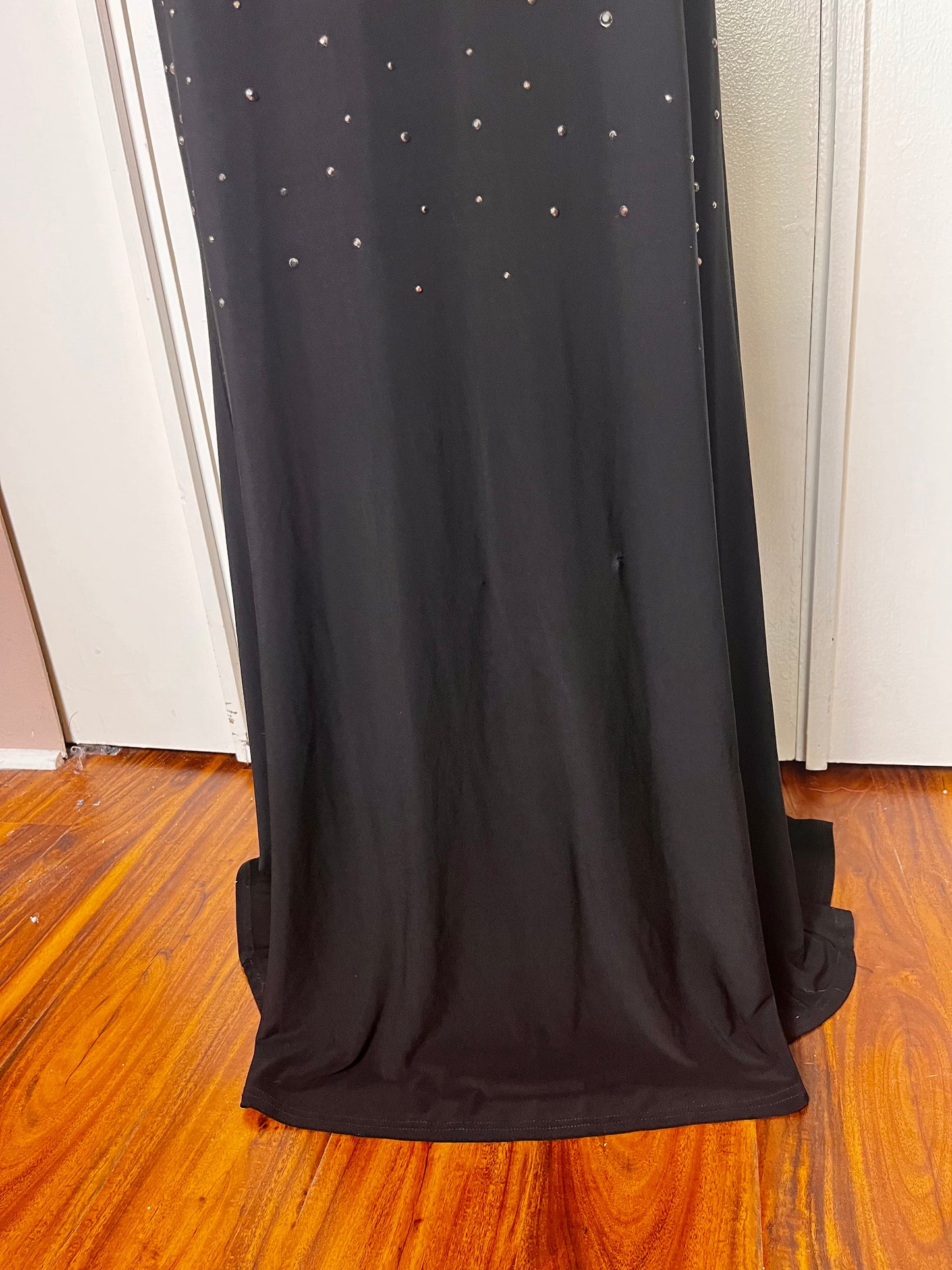 Vintage 1990's "Joseph Ribkoff" Keyhole Back Sequin Black Jersey Dress