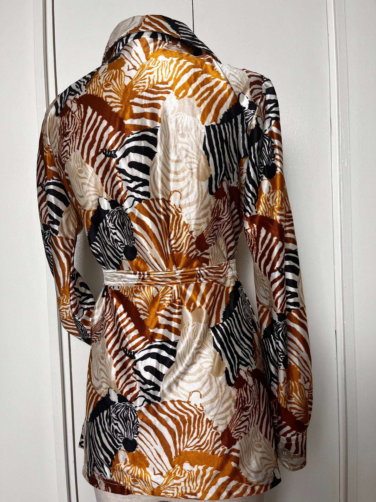 Vintage 1970's "Lady Manhattan" Zebra Print Nylon Blouse