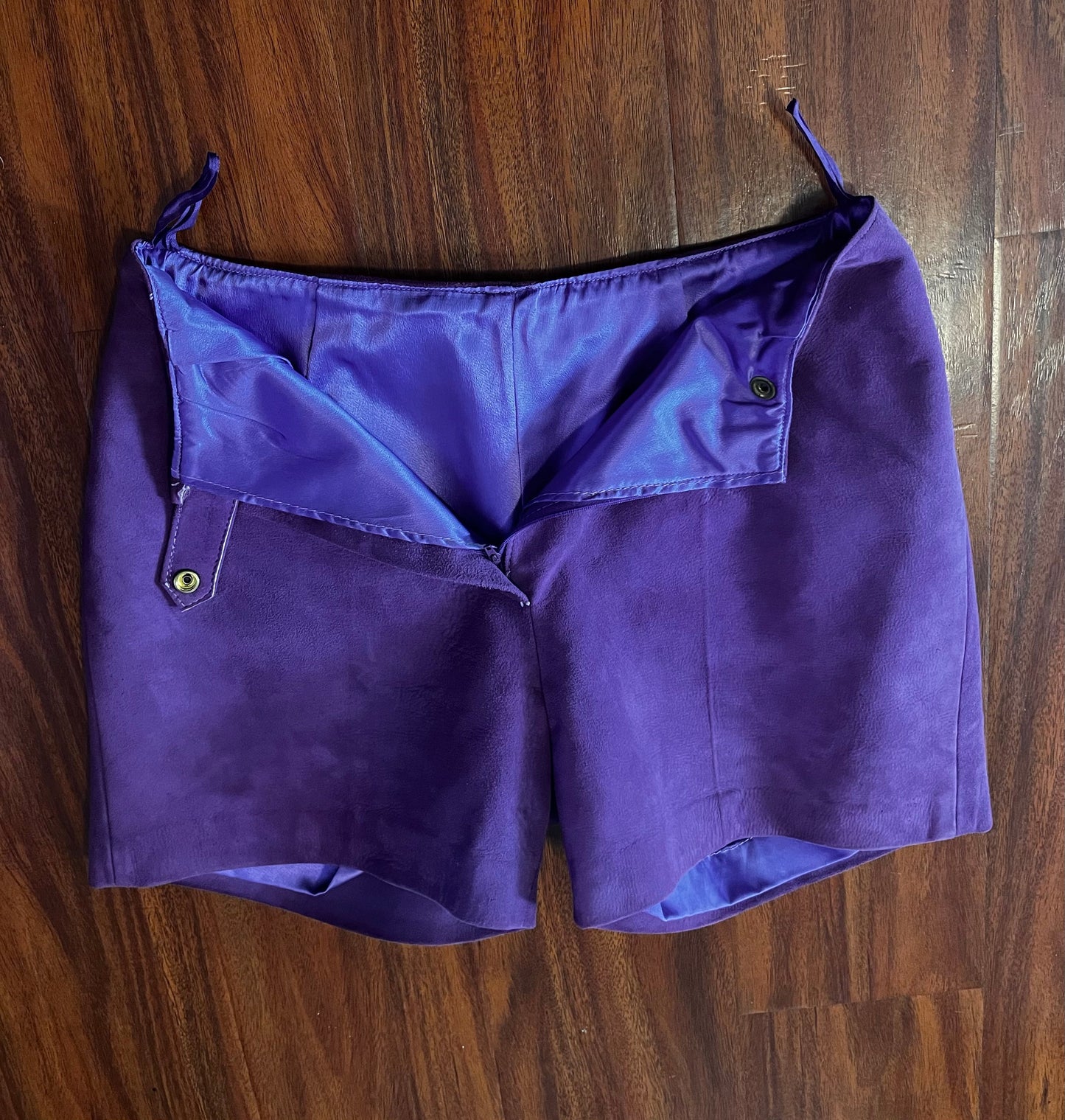 Vintage 1960's Purple Leather Shorts / Hot Pants